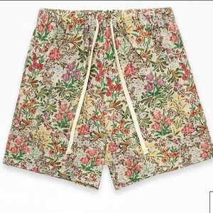 Pacsun Floral Tapestry Tan drawstring shorts size M